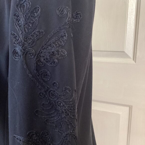 Coldwater Creek Black Soutache Boyfriend Jacket Embroidered Sleeves 10P - Picture 4 of 5